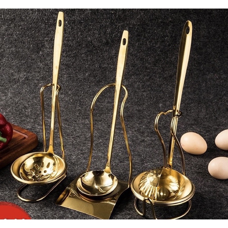 Kệ gác môi, thìa Decor inox vàng SUS 304 cao cấp không ăn mòn | Giá cài, treo đồ nhà bếp, khách sạn, nhà hàng mẫu mới