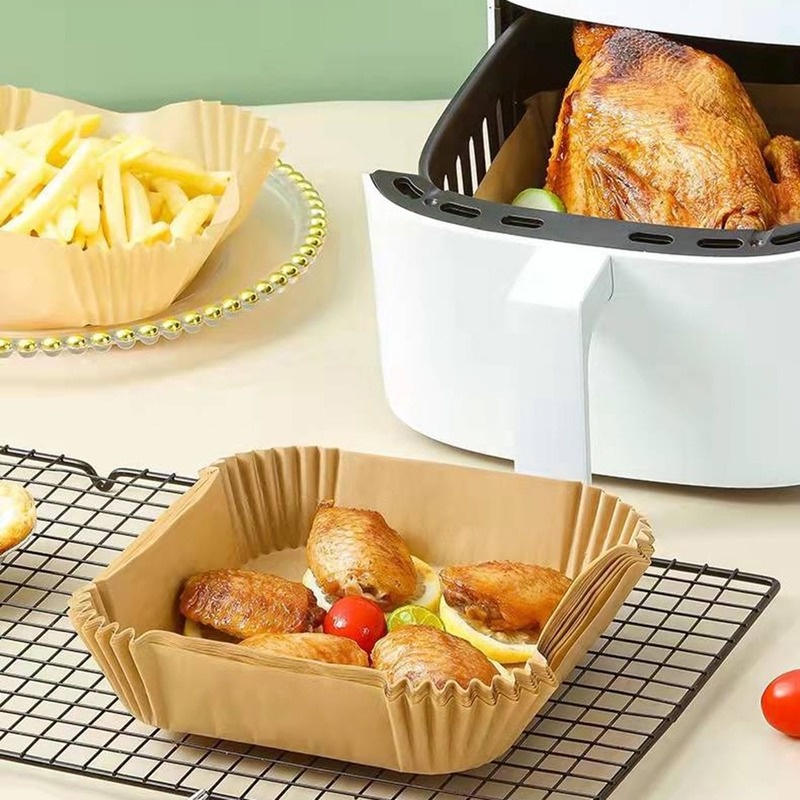 Bộ 100 Giấy Lót Chống Dính Dùng Một Lần Cho Nồi Chiên Không Dầu