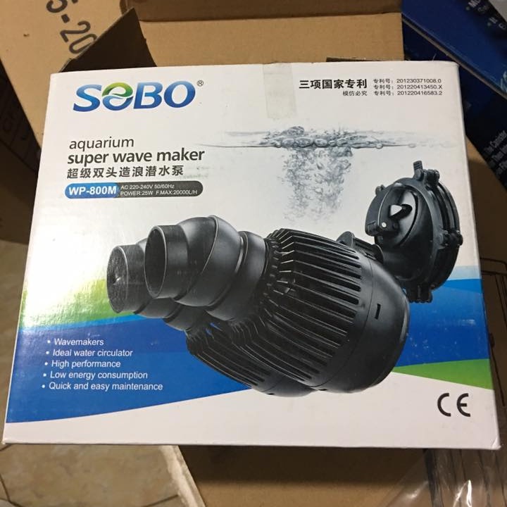 Quạt Thổi Luồng Sóng Cho Bể Cá Sobo WP100M/200M/300M/400M Tạo Dòng Nước, Làm Sạch Chất Bẩn Trong Hồ Cá