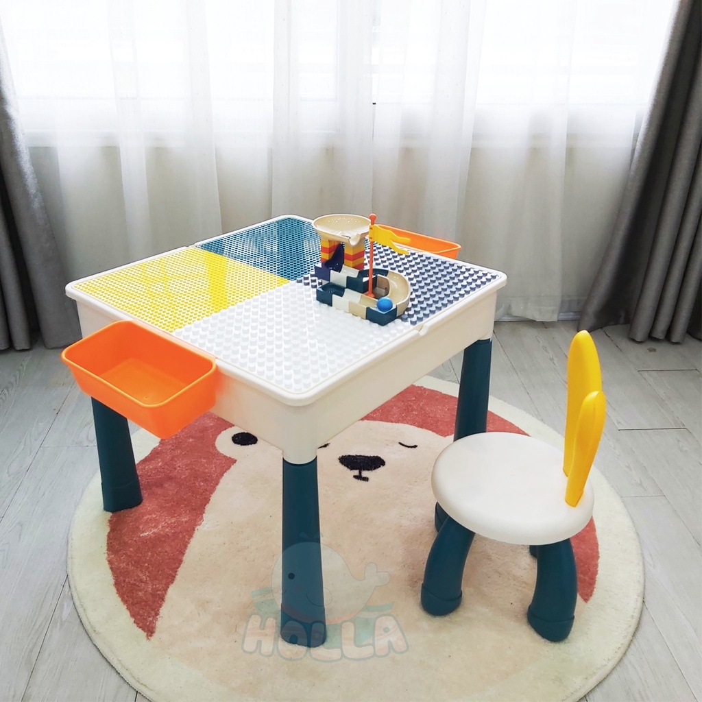 BỘ BÀN GHẾ LEGO ĐA NĂNG 𝐇𝐎𝐋𝐋𝐀 tặng miếng lego