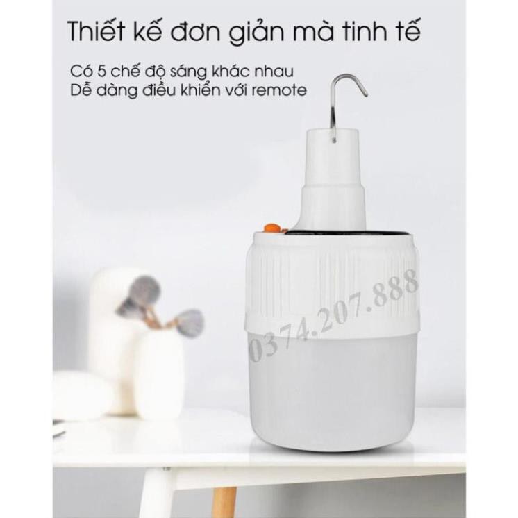 Đèn LED tích điện-Đèn năng lượng mặt trời công suất 100W -5 chế độ sáng-có điều khiển từ xa [Den Led]