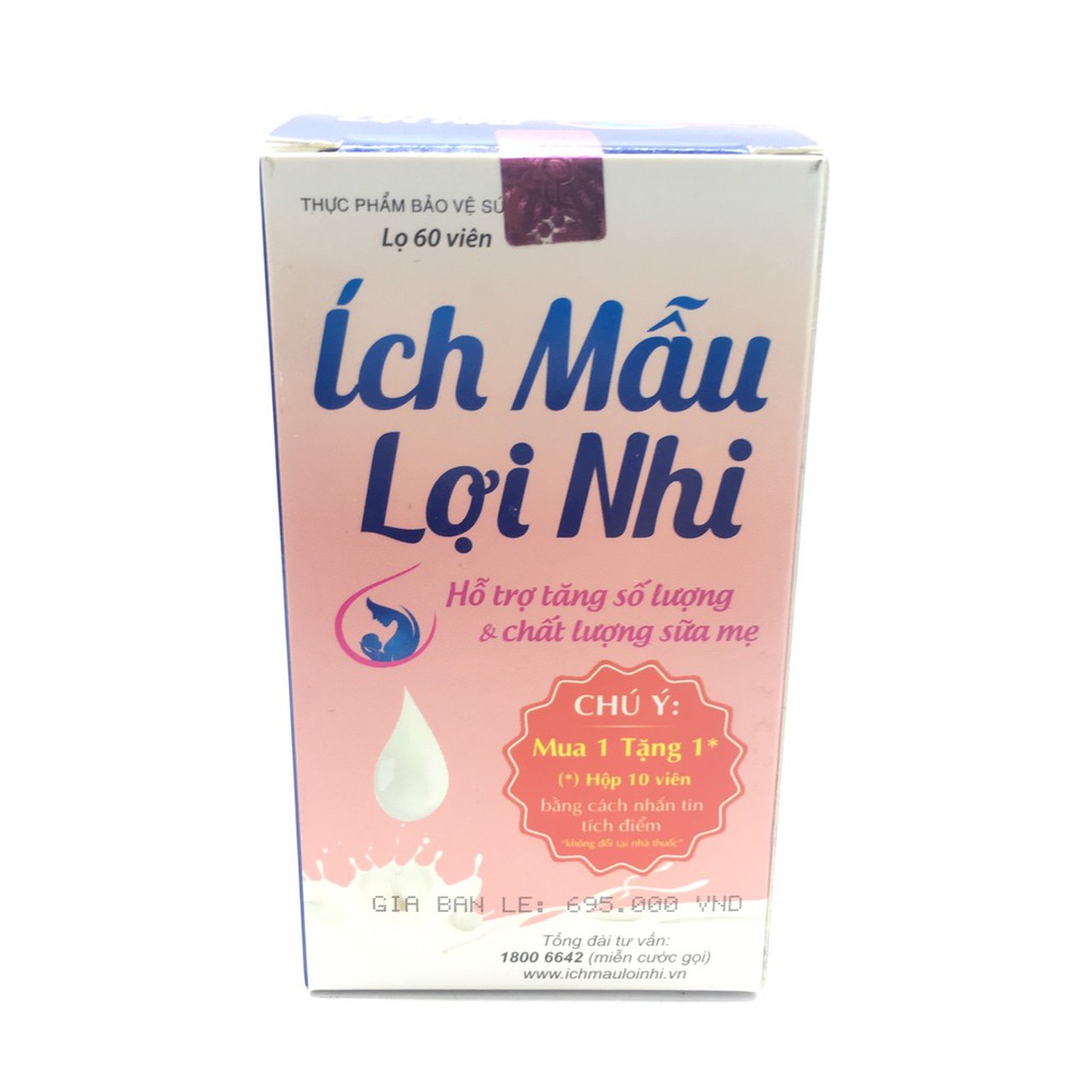 Ích mẫu lợi nhi giúp lợi sữa lọ 60 viên