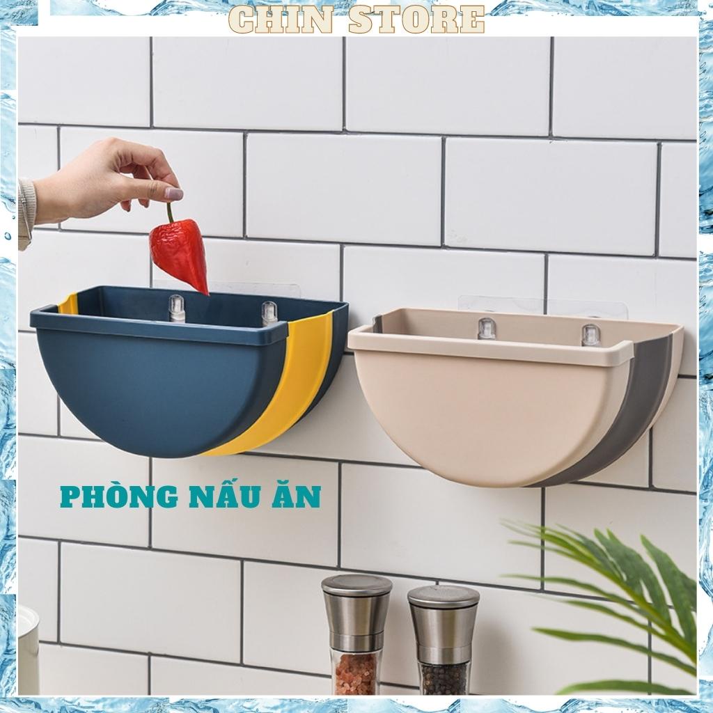 Thùng rác treo tủ bếp, phòng tắm, văn phòng - giỏ đựng rác thông minh hình tròn gấp gọn siêu tiện lợi 3,5L