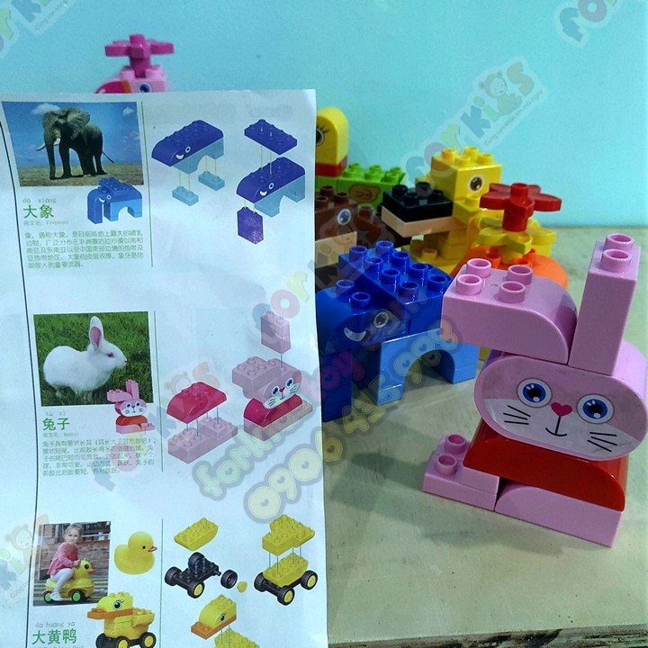 Mô hình lắp ráp con vật, Lắp ráp mô hình, 137 chi tiết công viên động vật, đồ chơi cho bé