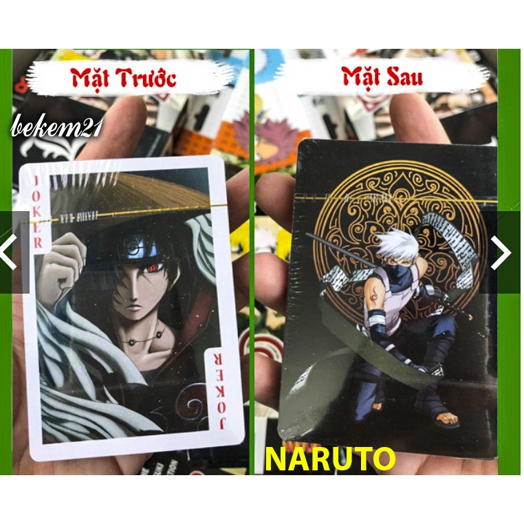 Bộ bài tú lơ khơ Naruto 54 ảnh khác nhau in hình anime manga ĐẠI CHIẾN LÀNG LÁ