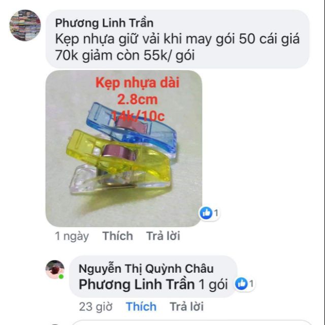 Kẹp nhựa 50 cái  và 500 nút tròn