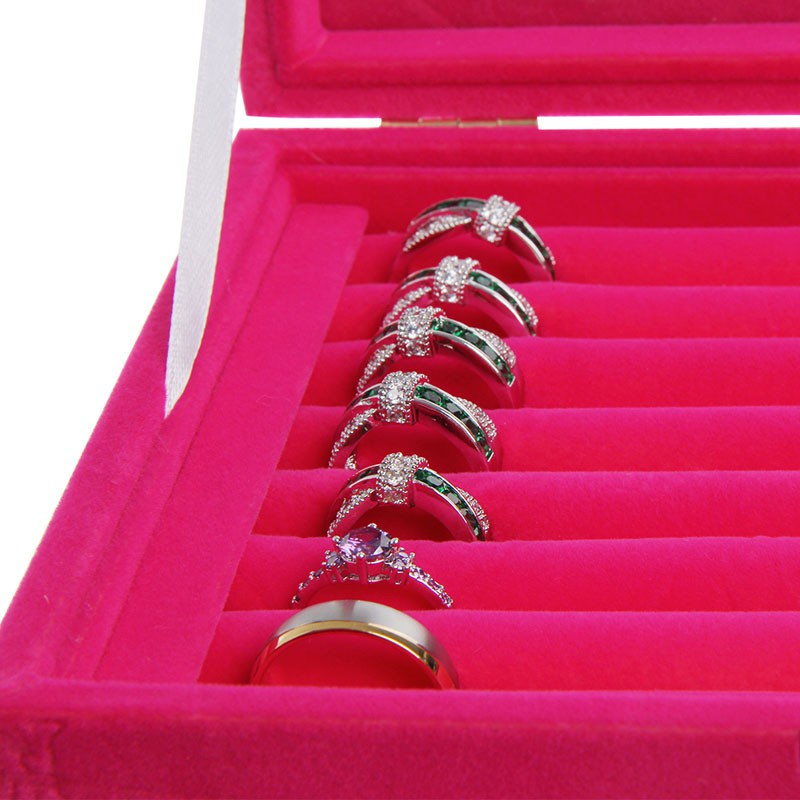 folღ Velvet Jewelry Organizer Cufflinks Display Holder Earring Ring Box Showcase Tray