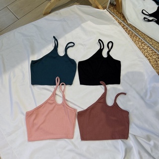 Áo croptop lệch vai len tăm