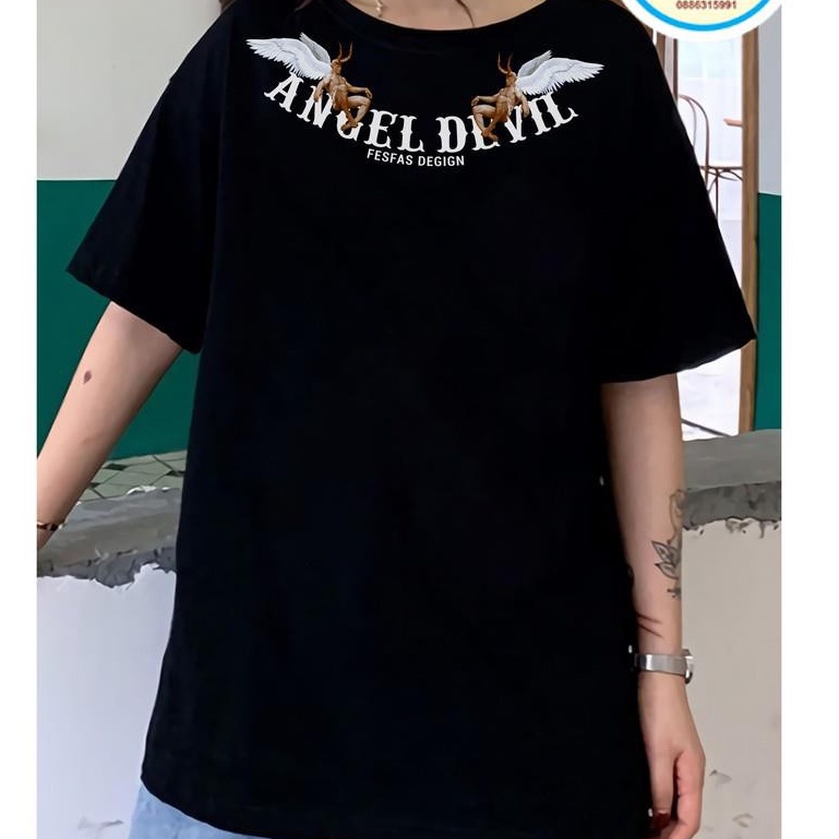 Áo thun nam nữ - Áo phông tay lỡ Angel Devil Hàng Cao Cấp chất vải cotton form Unisex thời trang HOT 2021 M7 | BigBuy360 - bigbuy360.vn