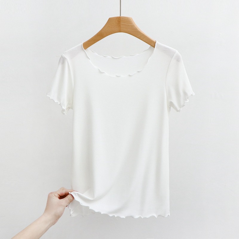 Áo Thun cotton Tay Ngắn Cổ Tròn Plus Size Phong Cách Hàn Quốc Cho Nữ