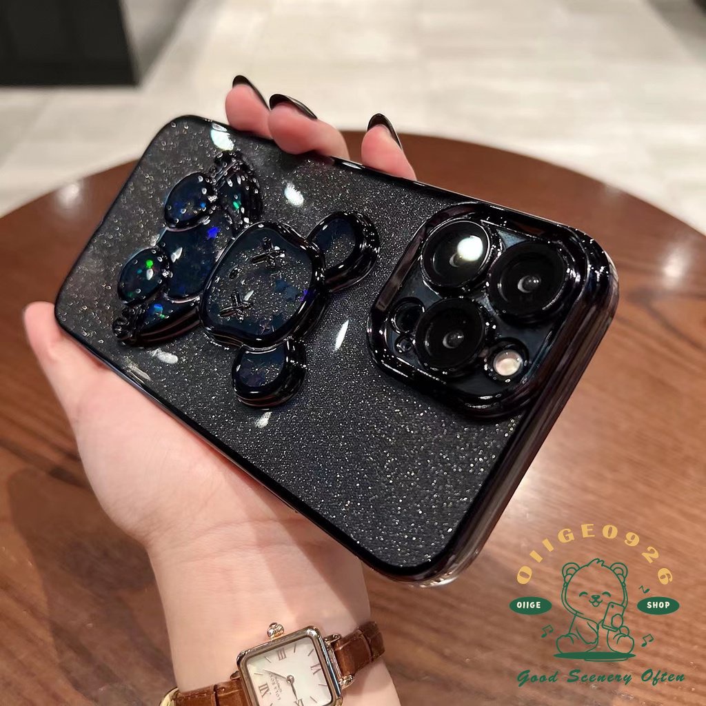 Ốp Điện Thoại Mềm Mạ Điện Hình Gấu Violent 6D Cho Iphone 13 12 / 11 Pro Max / Mini Xs Max Xr X 8 7Plus
