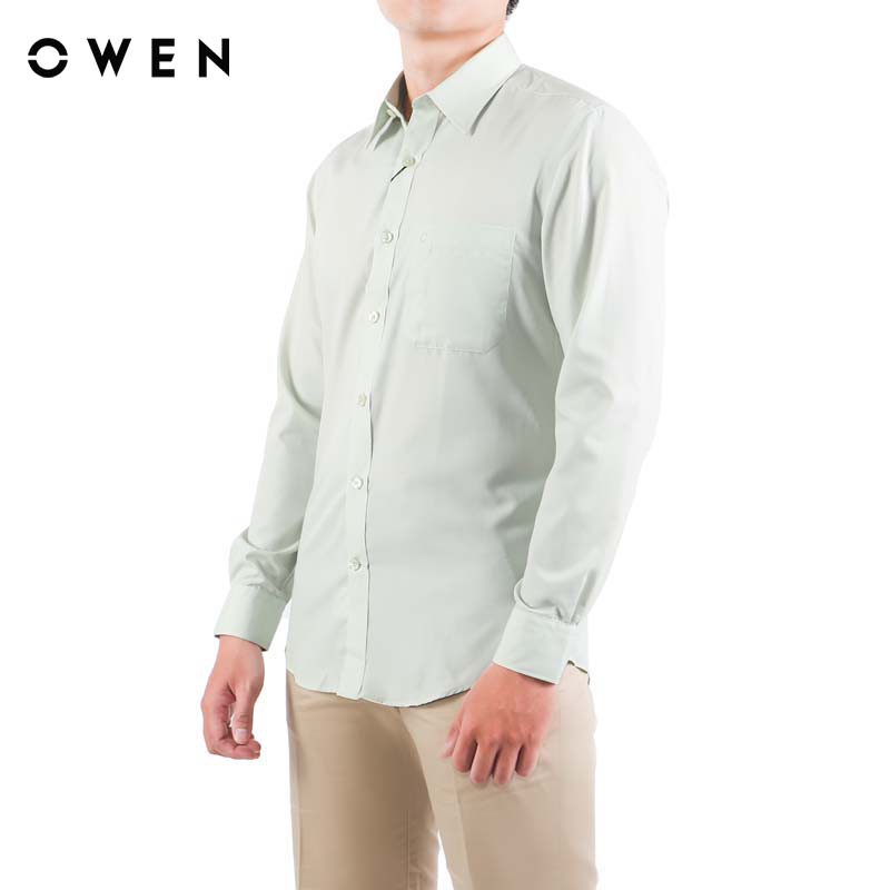 Áo Sơ mi dài tay nam Owen dáng Regularfit màu xanh nhạt - AR80914D | BigBuy360 - bigbuy360.vn