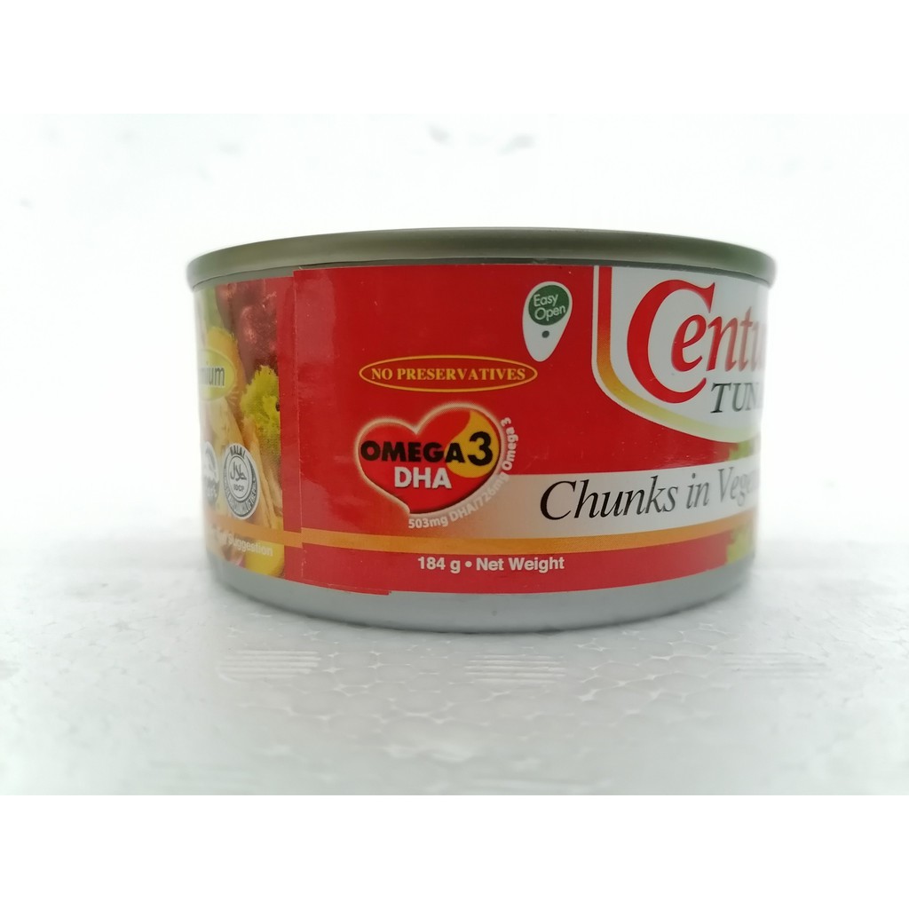 [184g] Cá ngừ khúc ngâm dầu [Philippines] CENTURY Tuna Chunks in Vegetable Oil (halal) (bph-hk)