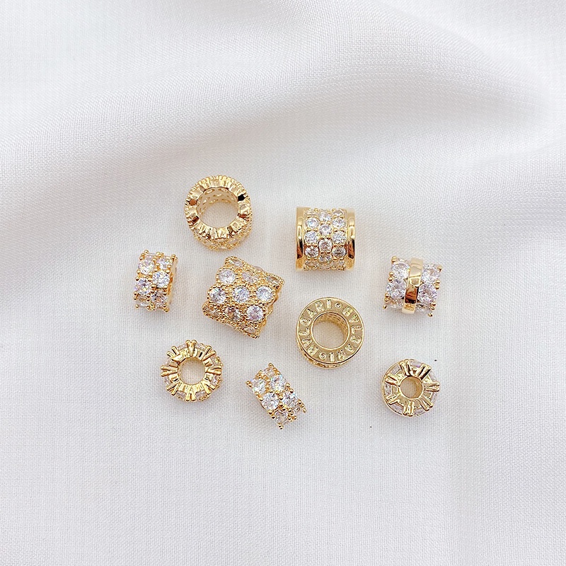 Chuỗi Hạt Đá Zircon Màu Vàng Đồng 14K Dùng Làm Trang Sức diy