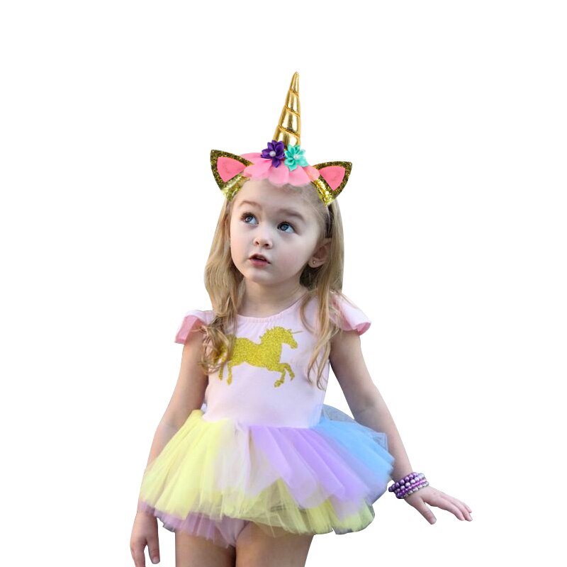 Bộ phụ kiện trang trí bánh kem hình kỳ lân/cầu vồng 1 tuổi cho bé