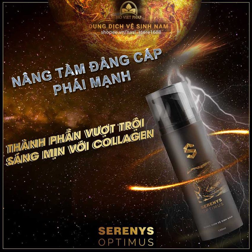 Dung dịch vệ sinh nam cao cấp Serenys Optimus 120ml giúp khử mùi hôi, làm sạch vùng kín, hương thơm nam tính suốt 24h