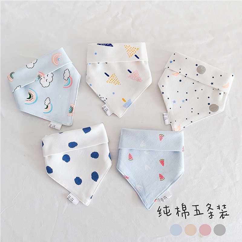 Set 5 yếm cotto siêu xinh theo chủ đề cho bé