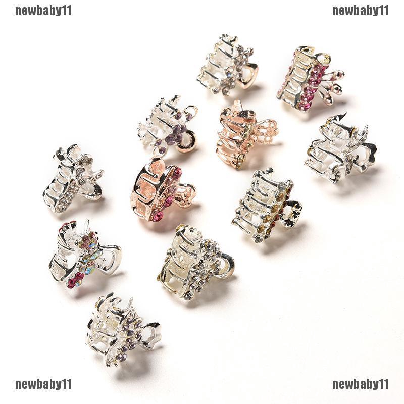 Nby❤❤Kẹp Tóc Càng Cua Mini Hình Hoa Pha Lê Phong Cách Mới