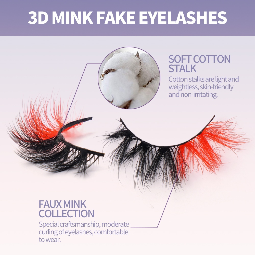 [Hàng mới về] Bộ 2 cặp mi giả dáng cong và dày nhiều màu sắc thời trang