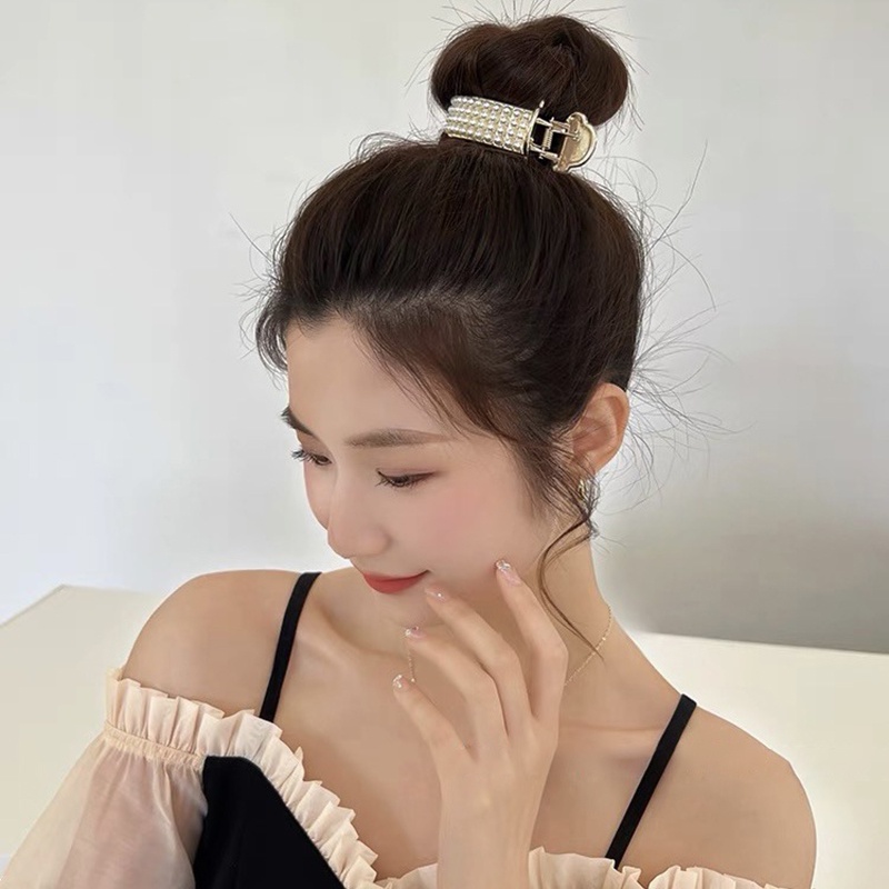 Kẹp Tóc Đính Ngọc Trai Và Kim Cương Nhân Tạo Phong Cách Hàn Quốc