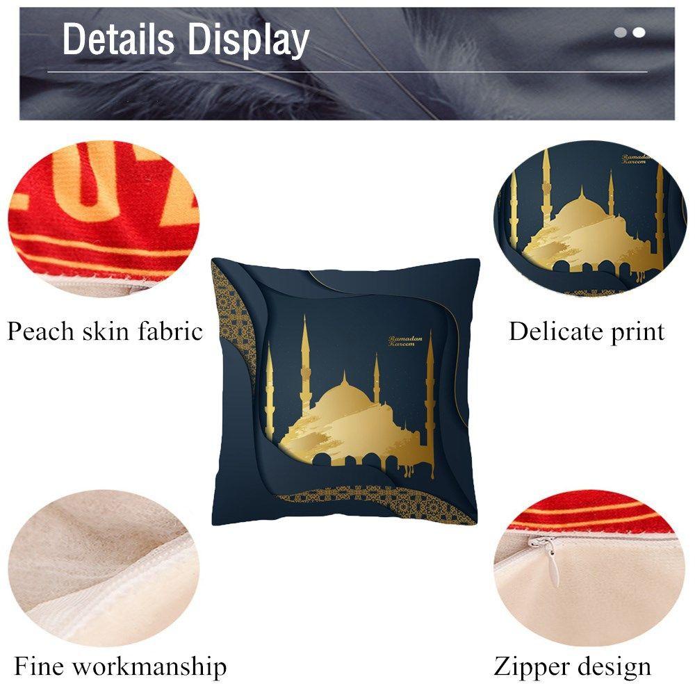 YNATURAL Vỏ Gối 18x18 inch In Họa Tiết Hồi Giáo Trang Trí Nhà Cửa / Xe Hơi