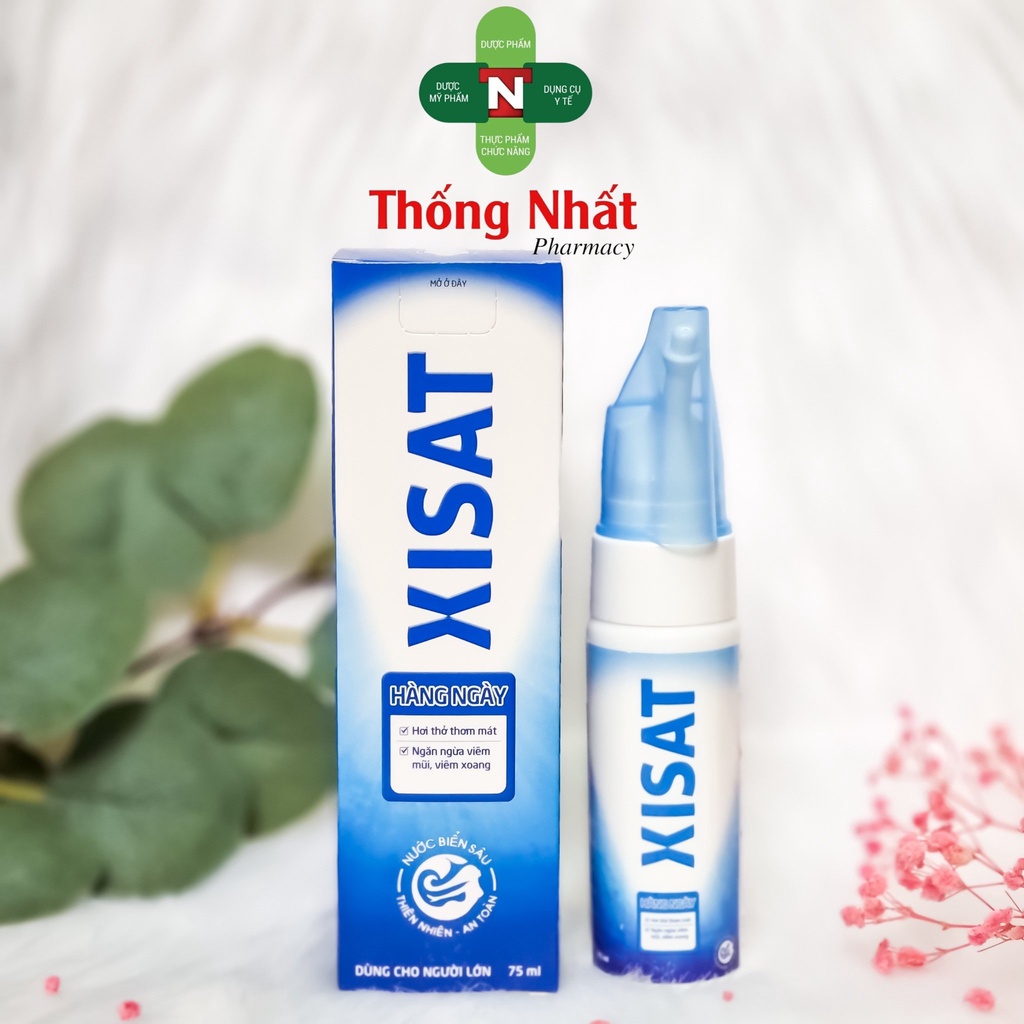 Dung dịch xịt mũi hỗ trợ làm sạch, thông mũi cho người lớn xanh lá, xanh dương XISAT 75ml