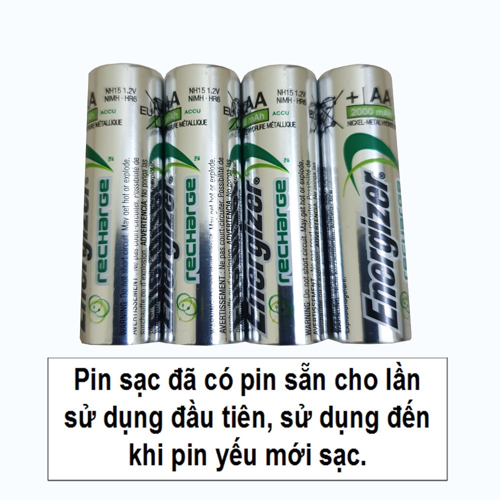 Bộ máy Sạc Pin AA - AAA ENERGIZER kèm 4 viên pin sạc AA 2000 mAh