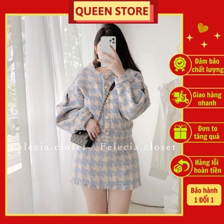Set dạ tweed phong cách tiểu thư siêu xinh hàng cao cấp