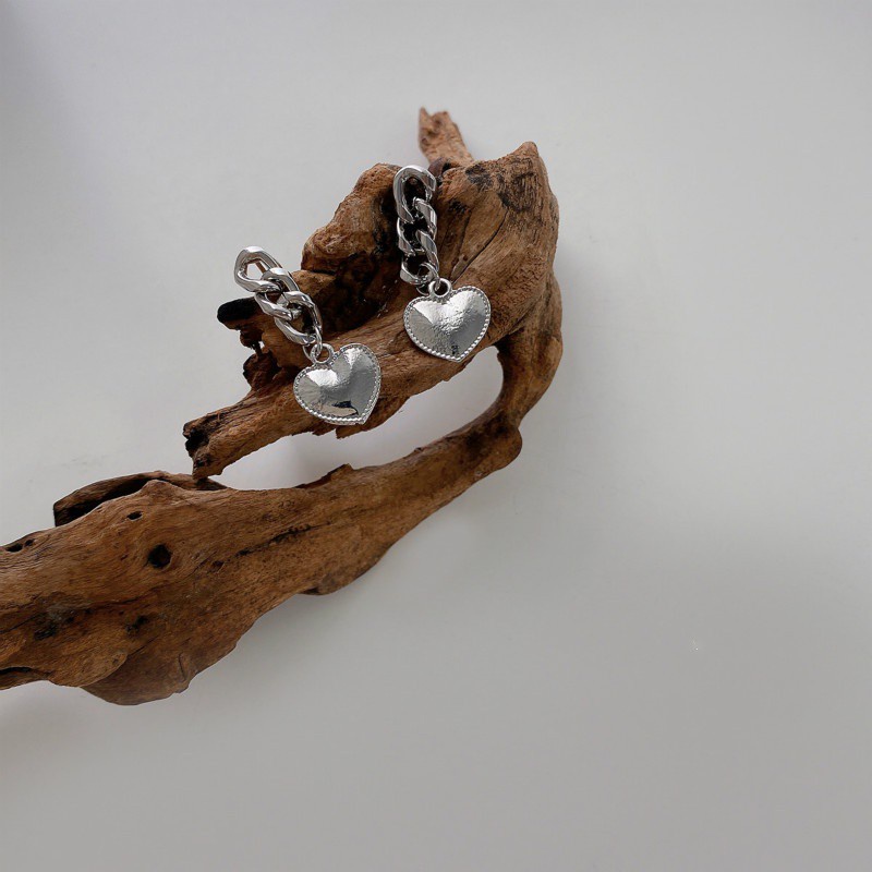 Khuyên Tai Dây Xích Hình Trái Tim Xinh Xắn  191118Bông Tai Thời Trang Sang Trọng Cao Cấp Cho Nữ