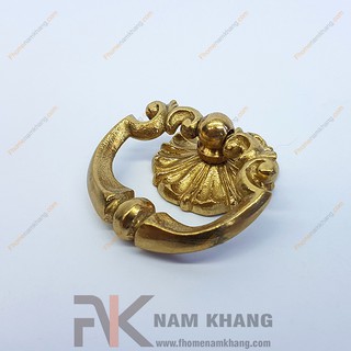 Núm kéo cửa tủ hoa đồng NKD043 (Màu Đồng Vàng)