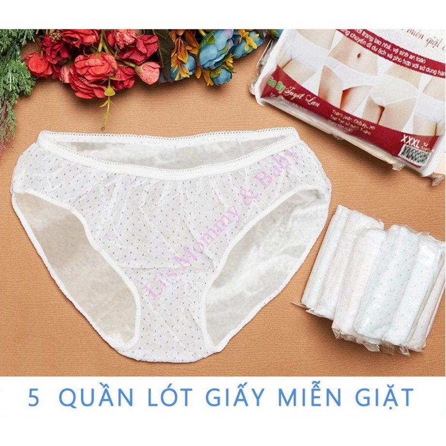 Quần lót giấy nữ Hiền Trang size đại cotton tiện lợi cho mẹ sau sinh (hộp 5 chiếc) Mã QL085 | BigBuy360 - bigbuy360.vn