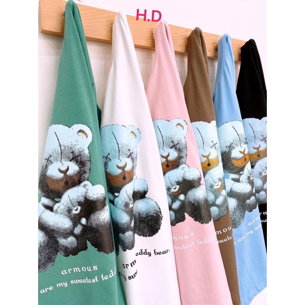 Áo thun Gấu TuyếtTay Lỡ Dáng Rộng Oversize KuteUnisex chất cotton mềm mịnPhong cách Thể thao