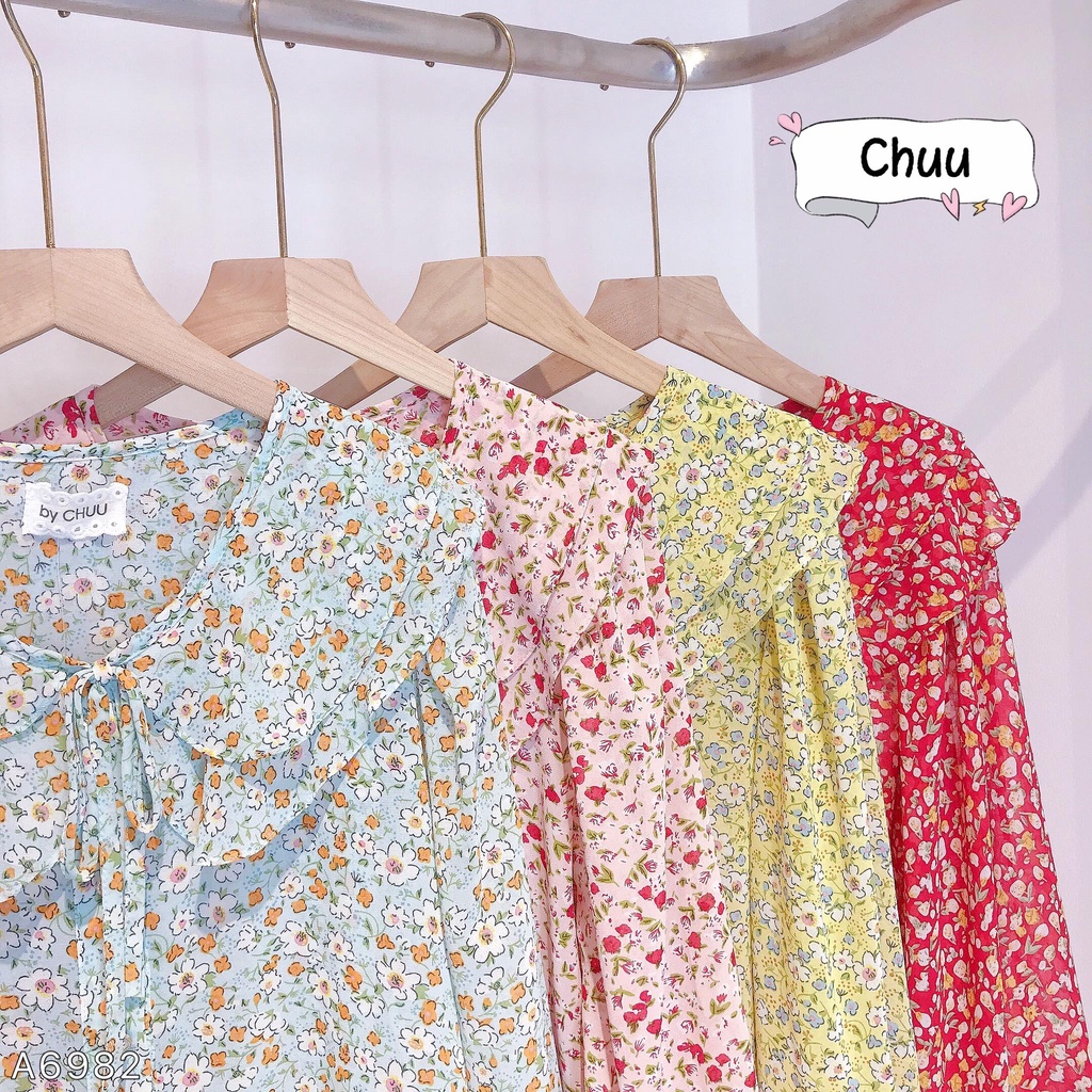 Áo sơ mi hoa nhí cổ bèo 2 tầng CHUU A6982 | BigBuy360 - bigbuy360.vn