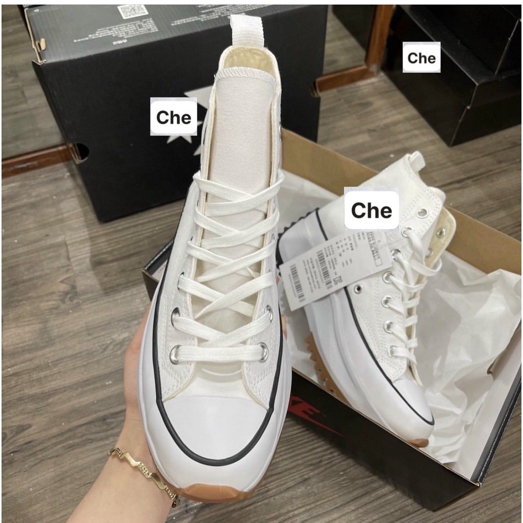 Giày Thể Thao C.V Run đen-trắng hot 2022, Giày Sneaker CV đen- trắng đế độn 5 phân Nam Nữ Chuẩn full bill+box +phụ kiện