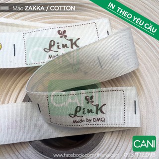 Nhãn Mác Quần Áo Cotton In Theo Yêu Cầu ( cuộn cắt sẵn miễn phí ) - Mác Cotton CUỘN zakka CANI