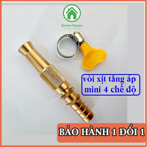 Đầu Vòi Xịt Tăng Áp Suất Nước, áp lực cao mini bằng đồng - Vòi Xịt Tăng Áp Đa Năng Bằng Đồng, Rửa xe, Tưới Cây