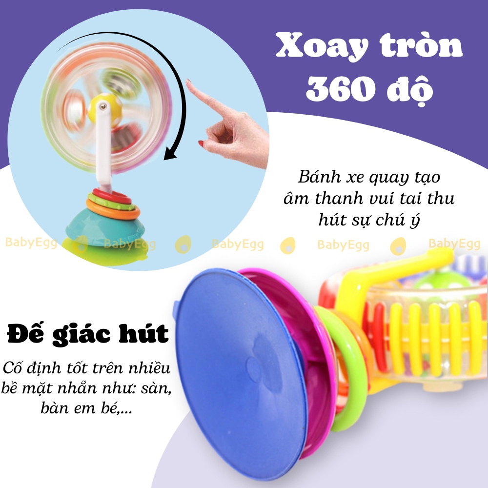 Đồ chơi để bàn cho trẻ sơ sinh vòng đu quay có núm hút bàn ăn dặm cho bé luyện tay mắt cho em bé sơ sinh 6m + babyegg