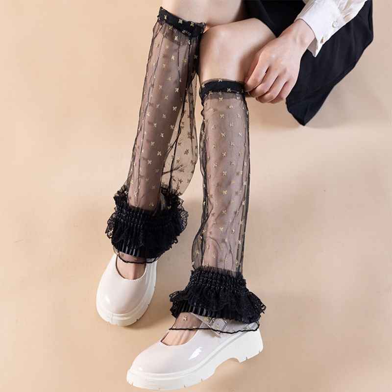 Youyo Đôi Tất Dệt Kim Dài Qua Gối Dáng Rộng Phong Cách Lolita Jk Giữ Ấm Chân Cho Nữ