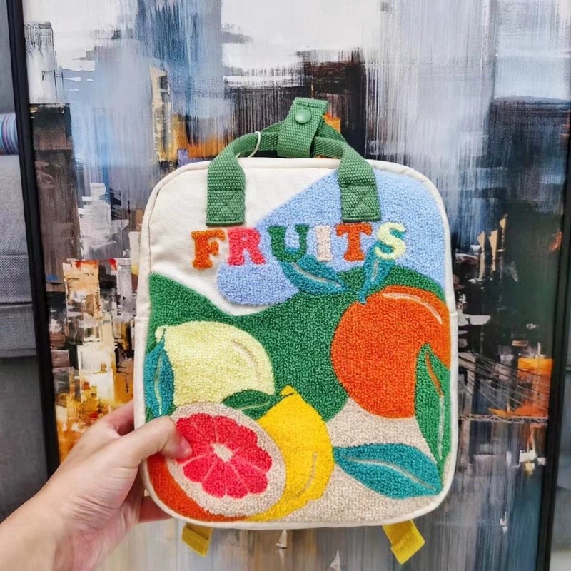 Balo Fruit cho bé gái bông xù nổi za.ra kích thước 26*24*10