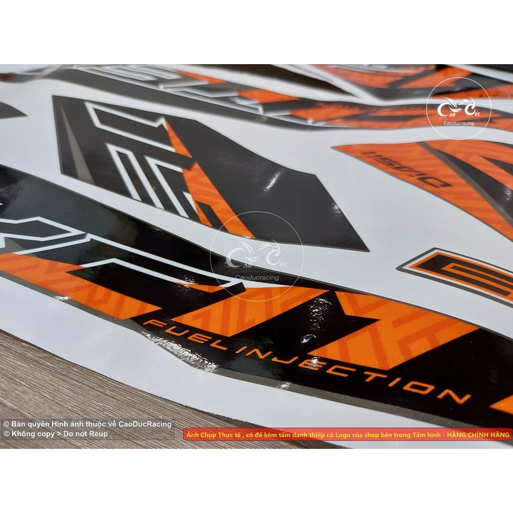 Tem Camay EX150 XÁM CAM (Tem rời chất tem zin có kim tuyến lấp lánh) bao bay màu trong 5 năm dành cho EXCITER 150