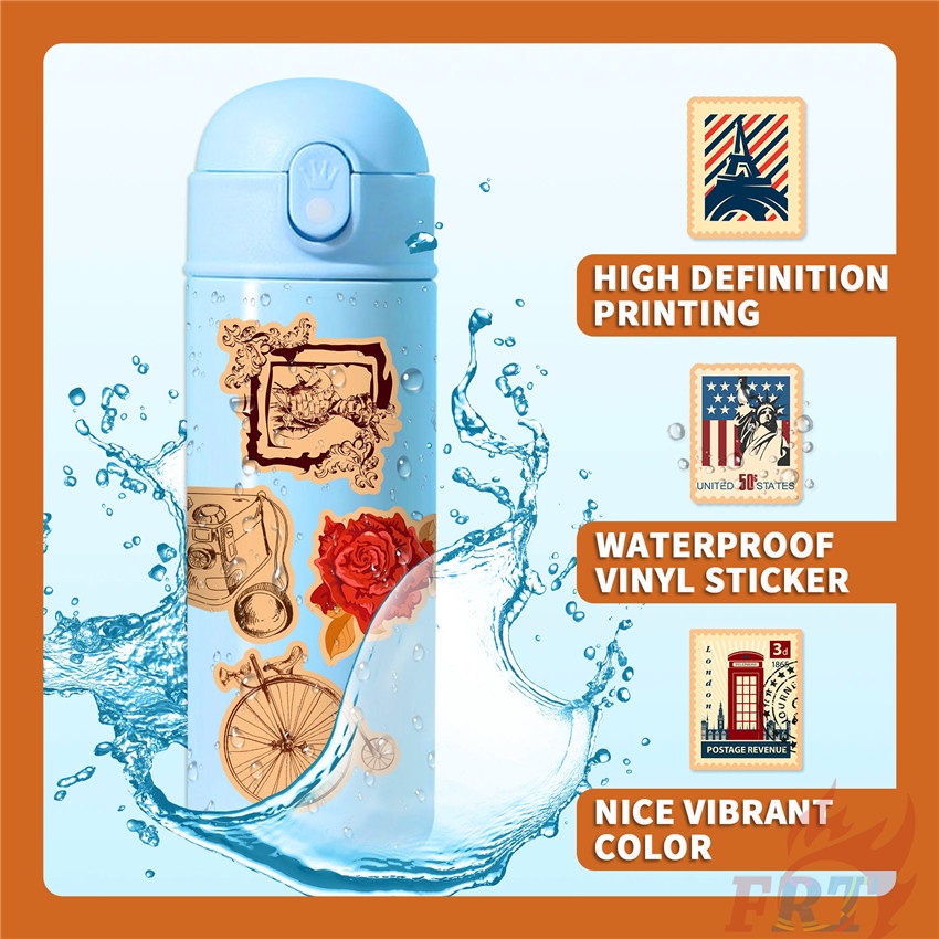 Bộ 100 Cái ❉ Tem Dán Trang Trí Nghệ Thuật Phong Cách Retro Đẹp Mắt ❉ Sticker Dán Tường Chống Thấm Nước Họa Tiết Doodle Hợp Thời Trang