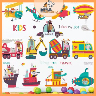 Decal dán tường cho bé yêu, sticker dán tường cho bé vừa chơi, vừa học (C16: Các loại xe)