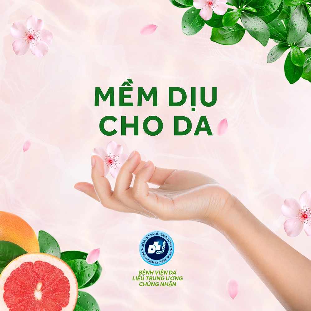 Chai nước rửa chén Sunlight Mềm dịu cho da hương Bưởi Tây & Hoa Anh Đào 750gr
