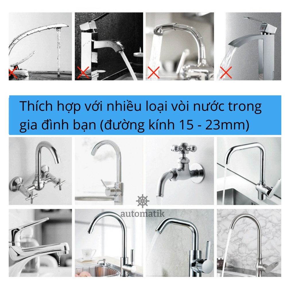 [KHỬ KHUẨN] Đầu Lọc Nước Trực Tiếp Tại Vòi, Vòi Lọc Rửa Chén Zoosen Tiện Lợi - Automatik