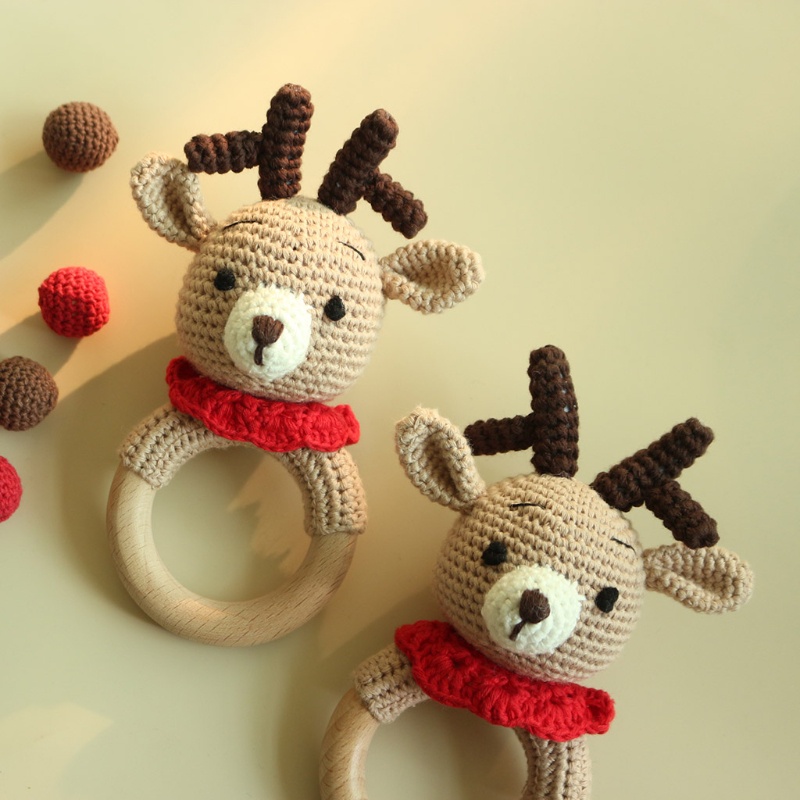 Đồ Chơi Ngậm Mọc Răng Chất Liệu Cotton Hình Động Vật Đáng Yêu Cho Bé