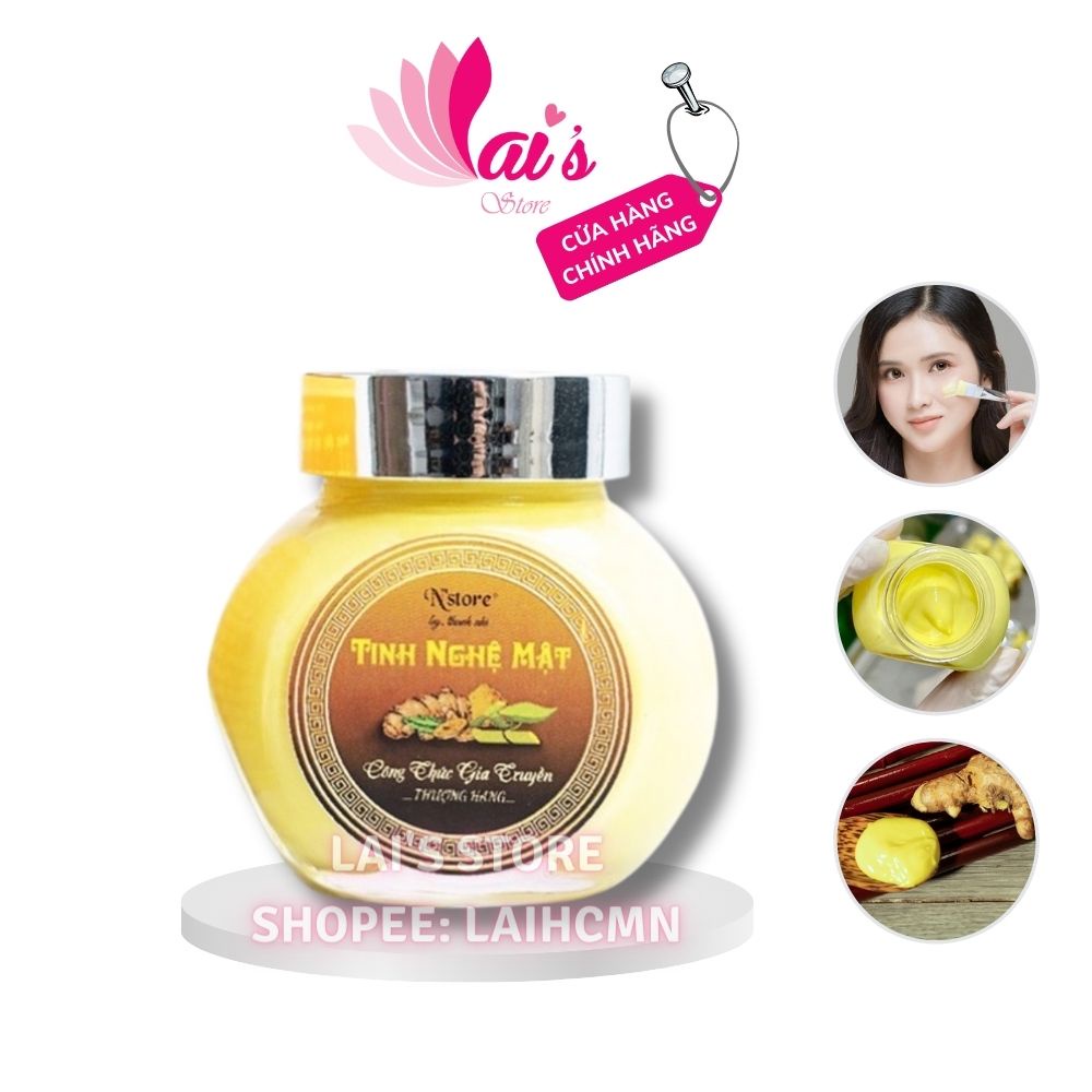 Tinh Nghệ Mật N'store Chiết Xuất Nghệ, Mật Ong, Sữa Non Giúp Trắng Da, Mờ Thâm Nám, Thâm Mụn Tặng Kèm Cọ - LAI'S STORE
