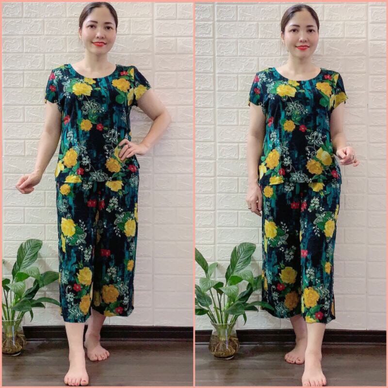 Đồ Bộ Lanh Trung Niên Sớ Lửng Size Nhỏ 40-45Kg