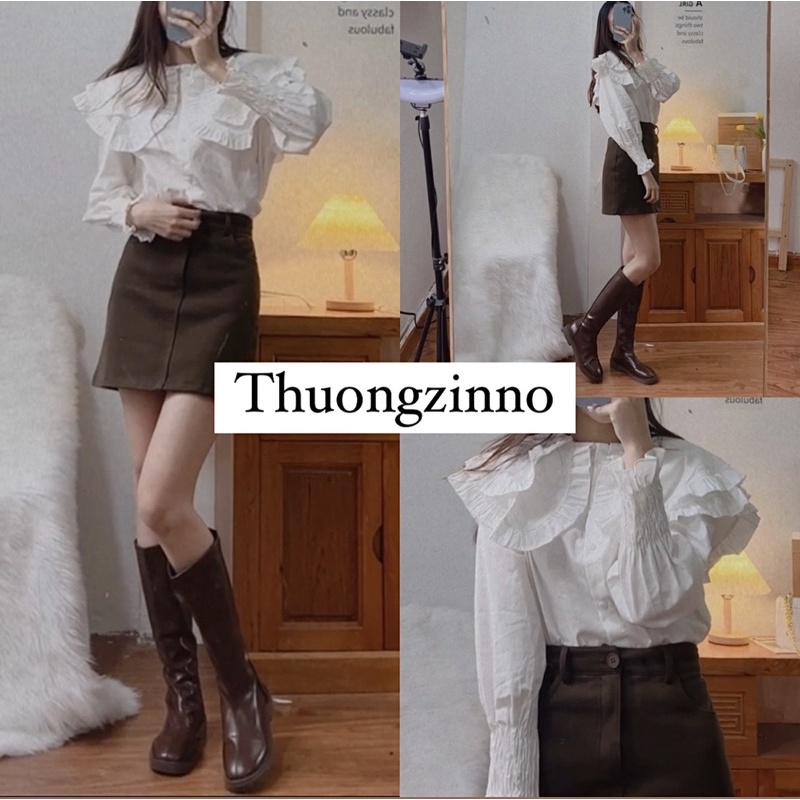[ẢNH THẬT/VIDEO]ÁO SƠ MI BÈO ĐÔI VẢI MỀM ĐẸP PHỐI TAY TÚM