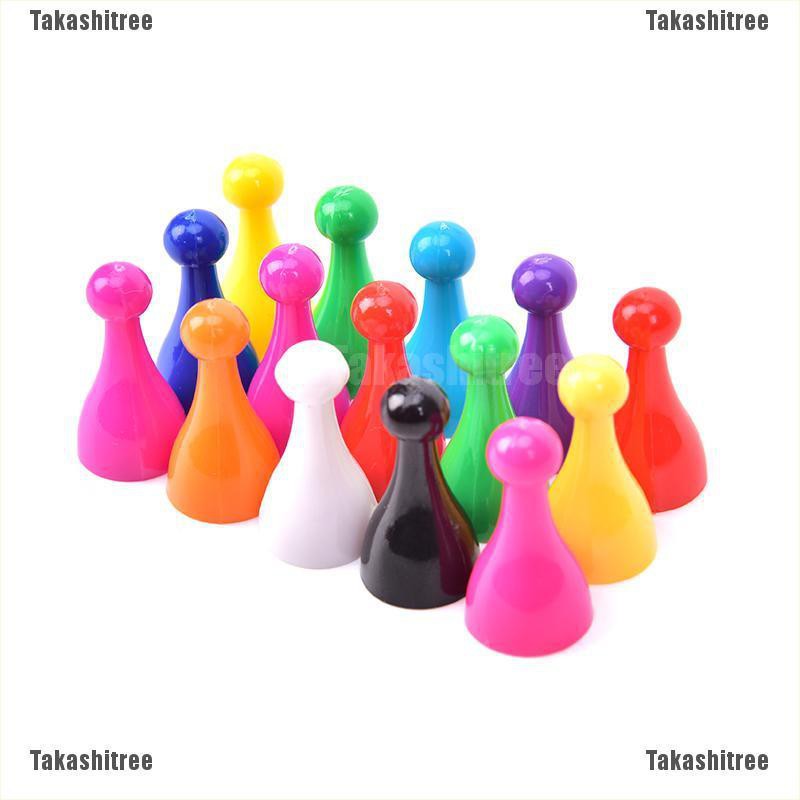 Takashitree♥ 10Pcs Plastic Chess Pawn Pieces Board Card Games Halma Multi-Colors Accessories