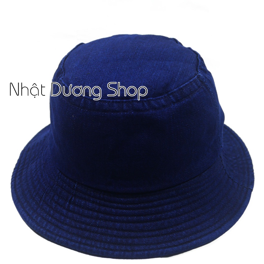 Nón thời trang, mũ BUCKET chữ -vải JEAN cao cấp thời trang cực đẹp (Ảnh thật)